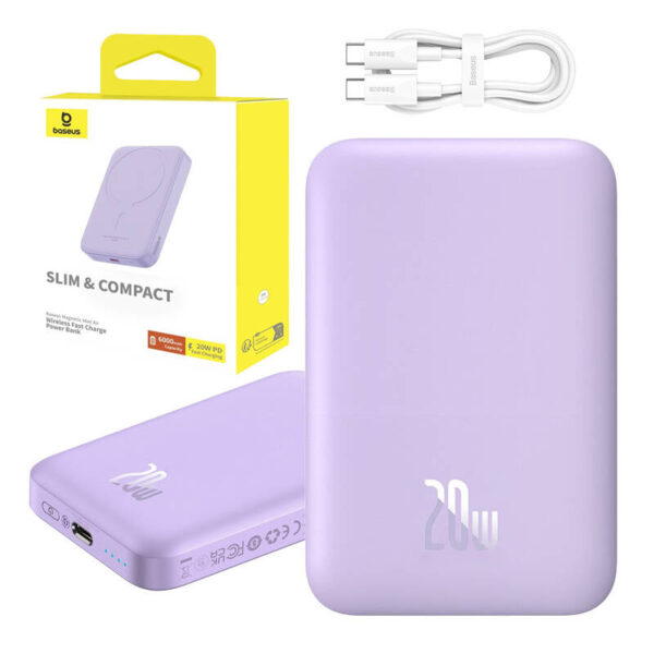 Powerbank mini Baseus 6000 mAh 20W (fioletowy) - obrazek 12