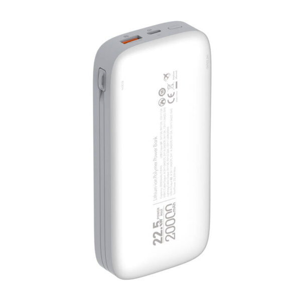 Powerbank LDNIO PQ20 22.5W 20000mAh USB-C, lightning (biały) - obrazek 2