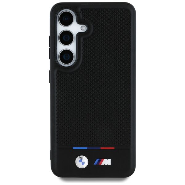 Etui BMW Leather Tricolor Stripe MagSafe  do Samsung Galaxy S25 czarny - obrazek 3