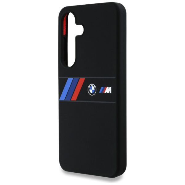 Etui BMW Silicone Middle Tricolor         Stripes MagSafe do Samsung Galaxy S25 czarny - obrazek 6