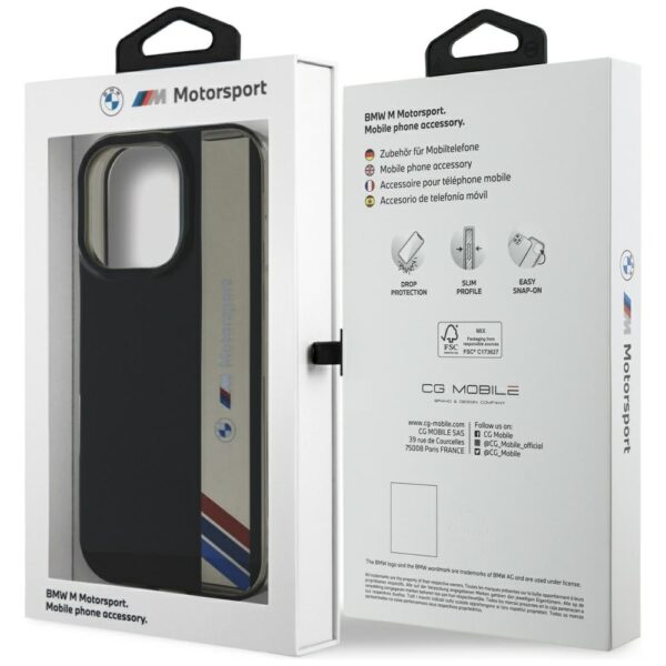 Etui BMW Motorsport IML Vertical Stripe   do iPhone 16 Pro Max czarny - obrazek 8