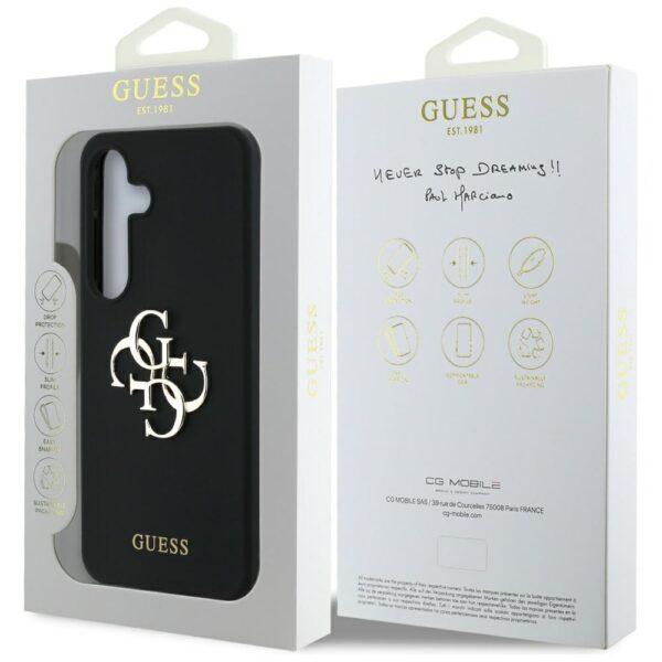 Etui Guess Silicone Big 4G Logo Bottom    Script Samsung Galaxy S25 czarny - obrazek 8