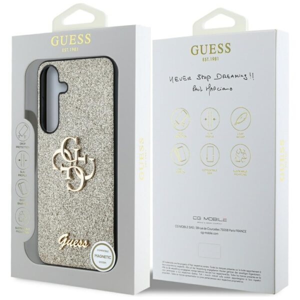 Etui Guess Fixed Glitter Big 4G Metal     Logo do Samsung Galaxy S25+ złoty - obrazek 8