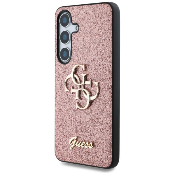 Etui Guess Fixed Glitter Big 4G Metal     Logo do Samsung Galaxy S25 różowy - obrazek 2