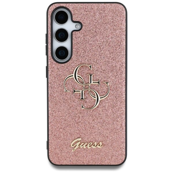 Etui Guess Fixed Glitter Big 4G Metal     Logo do Samsung Galaxy S25 różowy - obrazek 3