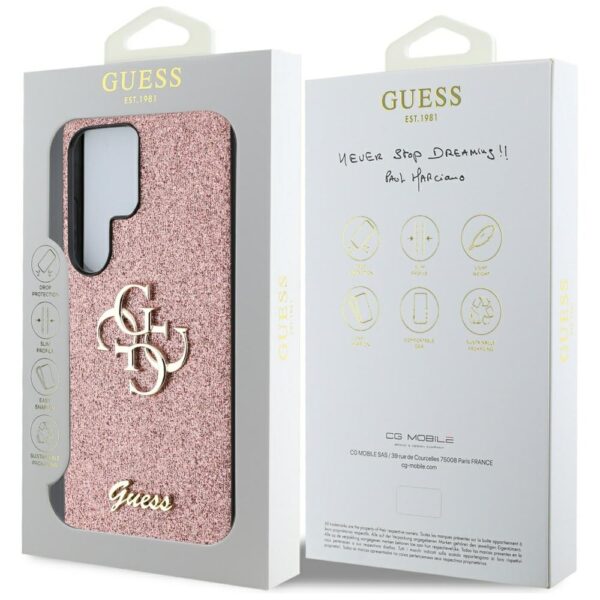 Etui Guess Fixed Glitter Big 4G Metal     Logo do Samsung Galaxy S25 Ultra różowy - obrazek 8