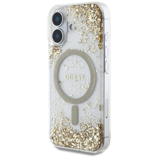 Etui Guess HC Resin Bottom Glitter do     iPhone 16 MagSafe złoty - obrazek 2