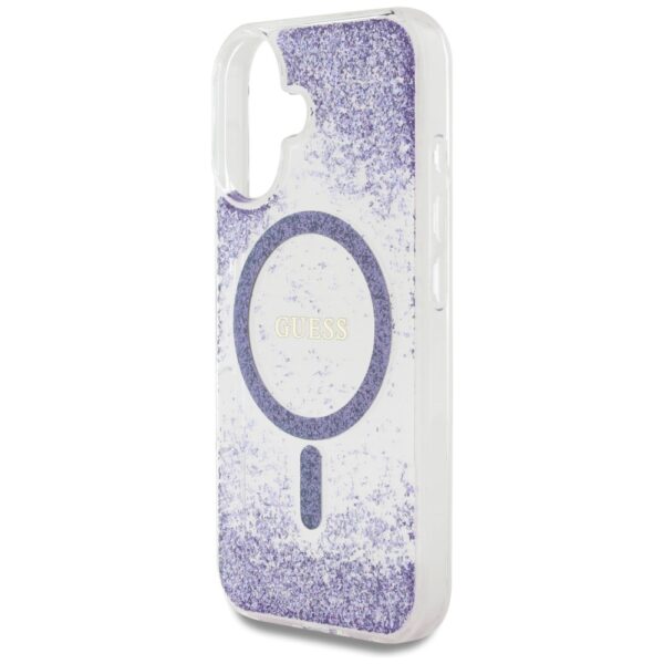 Etui Guess HC Resin Bottom Glitter do     iPhone 16 MagSafe fioletowy - obrazek 6