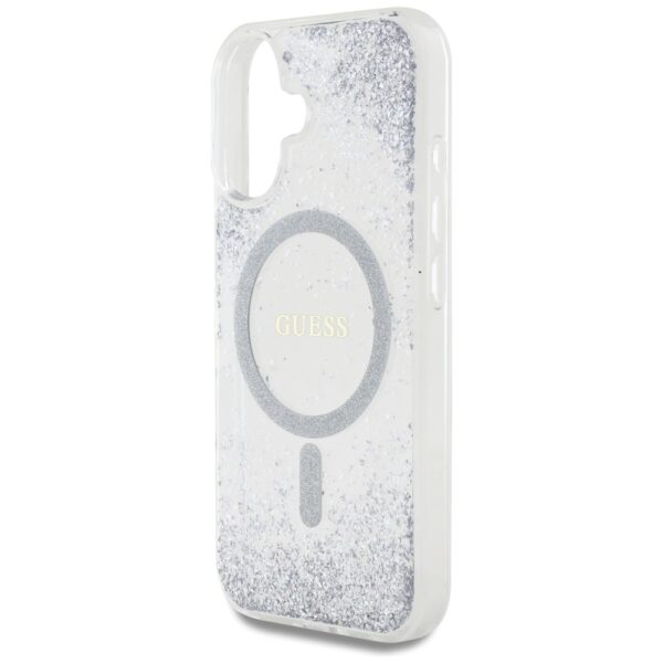 Etui Guess HC Resin Bottom Glitter do     iPhone 16 MagSafe srebrny - obrazek 6