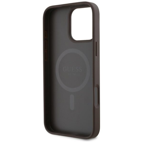 Etui Guess HC PU 4G Small 4G and Classic  do iPhone 16 Pro MagSafe brązowy - obrazek 7