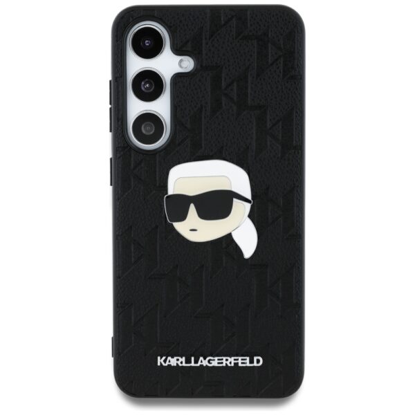 Etui Karl Lagerfeld Leather Monogram Pin  Logo Karl Head do Samsung Galaxy S25 czarny - obrazek 3