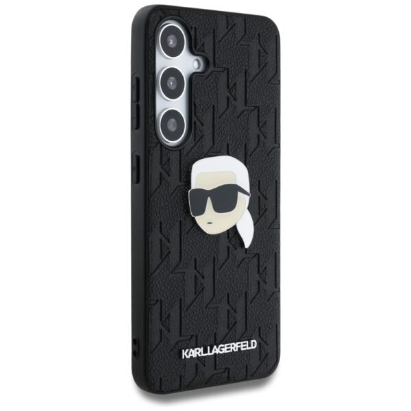 Etui Karl Lagerfeld Leather Monogram Pin  Logo Karl Head do Samsung Galaxy S25 czarny - obrazek 4