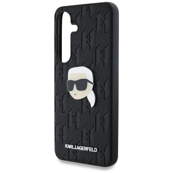 Etui Karl Lagerfeld Leather Monogram Pin  Logo Karl Head do Samsung Galaxy S25 czarny - obrazek 6