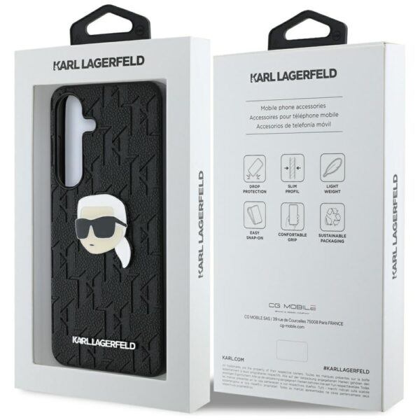 Etui Karl Lagerfeld Leather Monogram Pin  Logo Karl Head do Samsung Galaxy S25 czarny - obrazek 8