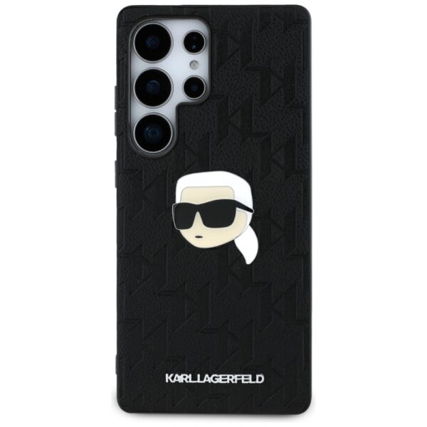 Etui Karl Lagerfeld Leather Monogram Pin  Logo Karl Head do Samsung Galaxy S25 Ultra czarny - obrazek 3