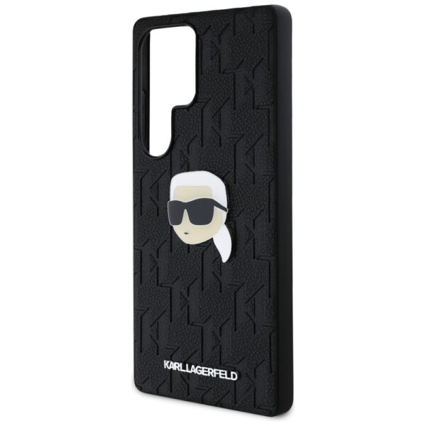 Etui Karl Lagerfeld Leather Monogram Pin  Logo Karl Head do Samsung Galaxy S25 Ultra czarny - obrazek 6