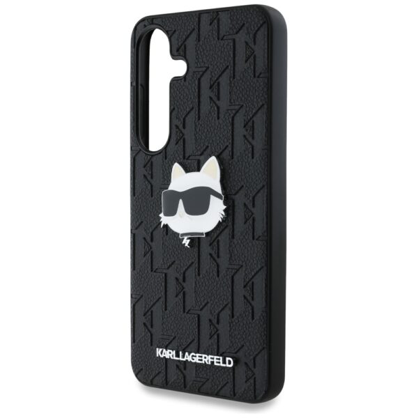 Etui Karl Lagerfeld Leather Monogram Pin  Logo Choupette Head do Samsung Galaxy S25 czarny - obrazek 6