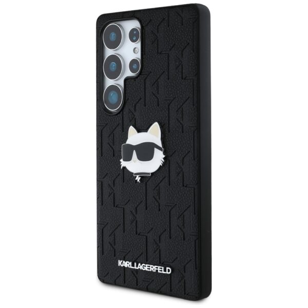 Etui Karl Lagerfeld Leather Monogram Pin  Logo Choupette Head do Samsung Galaxy S25 Ultra czarny - obrazek 2