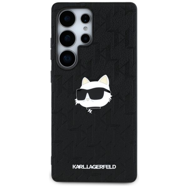 Etui Karl Lagerfeld Leather Monogram Pin  Logo Choupette Head do Samsung Galaxy S25 Ultra czarny - obrazek 3