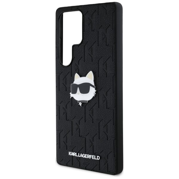 Etui Karl Lagerfeld Leather Monogram Pin  Logo Choupette Head do Samsung Galaxy S25 Ultra czarny - obrazek 6