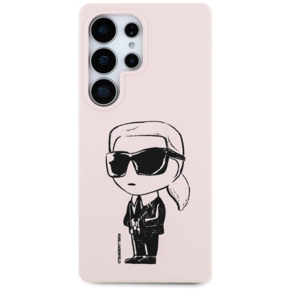 Etui Karl Lagerfeld Silicone Graffiti     Ikonik Printed Logo MagSafe do Samsung Galaxy S25 Ultra różowy - obrazek 3