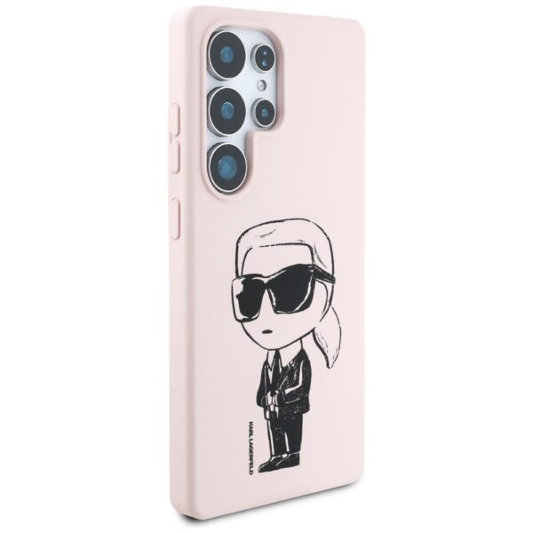 Etui Karl Lagerfeld Silicone Graffiti     Ikonik Printed Logo MagSafe do Samsung Galaxy S25 Ultra różowy - obrazek 4