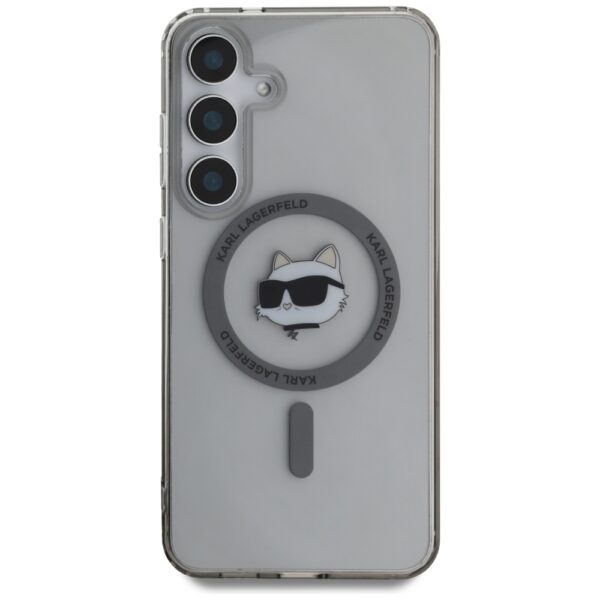 Etui Karl Lagerfeld Button Choupette      Head Printed Logo MagSafe do Samsung Galaxy S25 czarny - obrazek 3