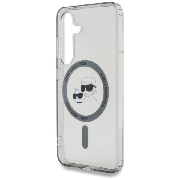 Etui Karl Lagerfeld Button Karl &         Choupette Heads Printed Logo MagSafe do Samsung Galaxy S25 czarny - obrazek 6