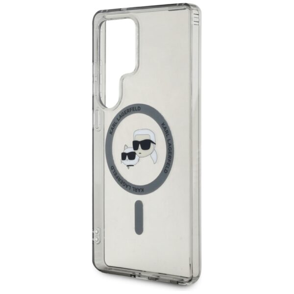 Etui Karl Lagerfeld Button Karl &         Choupette Heads Printed Logo MagSafe do Samsung Galaxy S25 Ultra czarny - obrazek 6