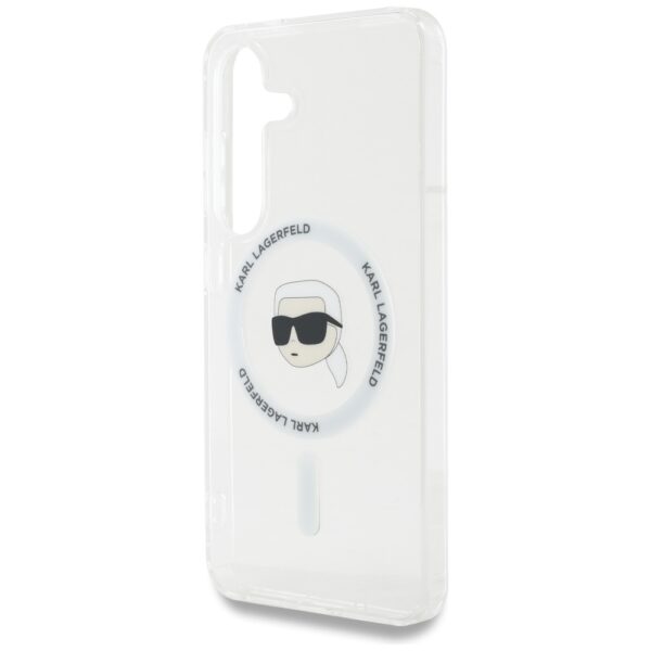 Etui Karl Lagerfeld Button Karl Head      Printed Logo MagSafe do Samsung Galaxy S25 biały - obrazek 6