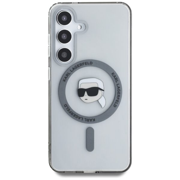 Etui Karl Lagerfeld Button Karl Head      Printed Logo MagSafe do Samsung Galaxy S25 czarny - obrazek 3