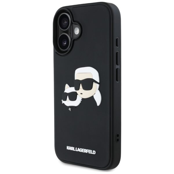 Etui Karl Lagerfeld HC 3D Rubber Double   Heads do iPhone 16 czarny - obrazek 2