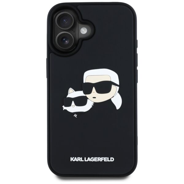 Etui Karl Lagerfeld HC 3D Rubber Double   Heads do iPhone 16 czarny - obrazek 3