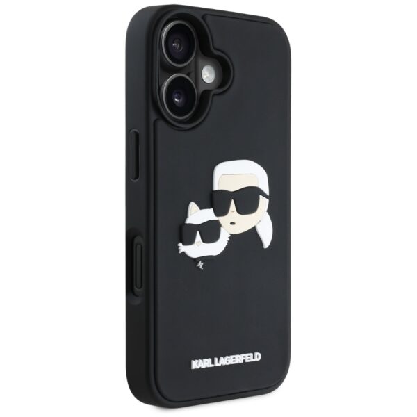 Etui Karl Lagerfeld HC 3D Rubber Double   Heads do iPhone 16 czarny - obrazek 4