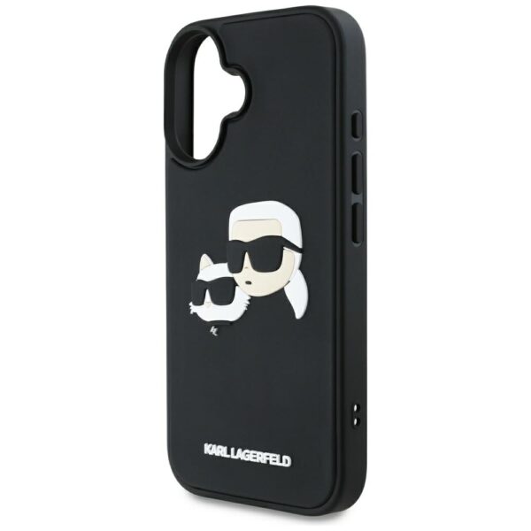 Etui Karl Lagerfeld HC 3D Rubber Double   Heads do iPhone 16 czarny - obrazek 6