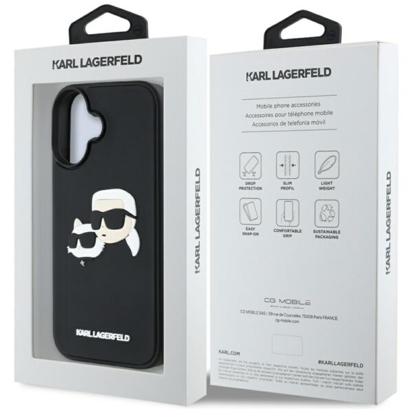 Etui Karl Lagerfeld HC 3D Rubber Double   Heads do iPhone 16 czarny - obrazek 8