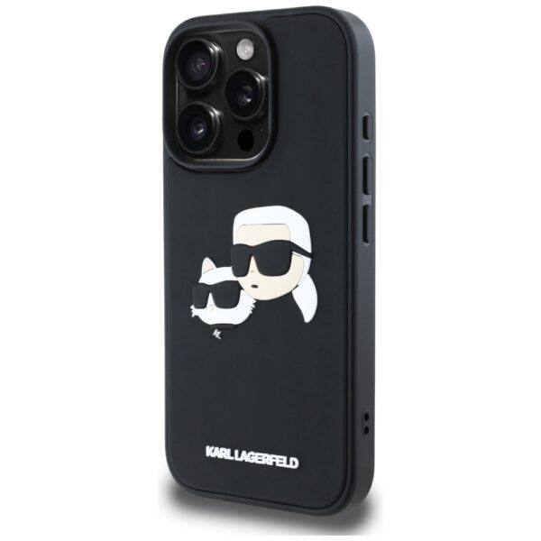 Etui Karl Lagerfeld HC 3D Rubber Double   Heads do iPhone 16 Pro czarny - obrazek 2