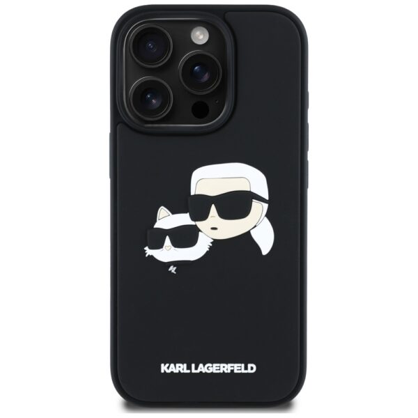 Etui Karl Lagerfeld HC 3D Rubber Double   Heads do iPhone 16 Pro czarny - obrazek 3