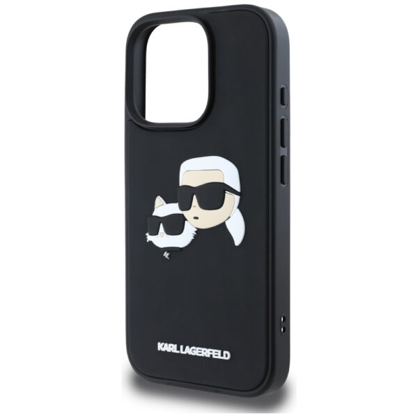 Etui Karl Lagerfeld HC 3D Rubber Double   Heads do iPhone 16 Pro czarny - obrazek 6