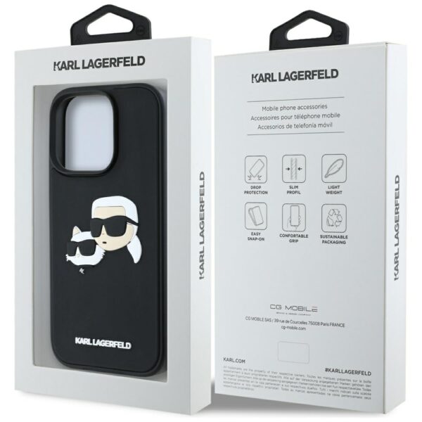 Etui Karl Lagerfeld HC 3D Rubber Double   Heads do iPhone 16 Pro czarny - obrazek 8