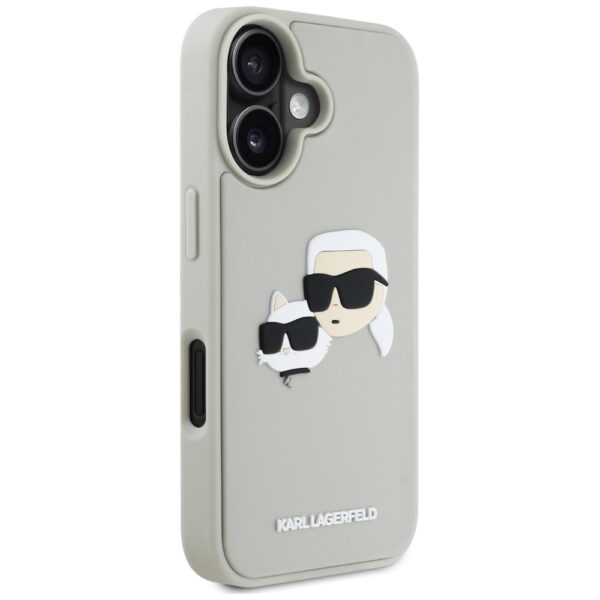 Etui Karl Lagerfeld HC 3D Rubber Double   Heads do iPhone 16 beżowy - obrazek 4