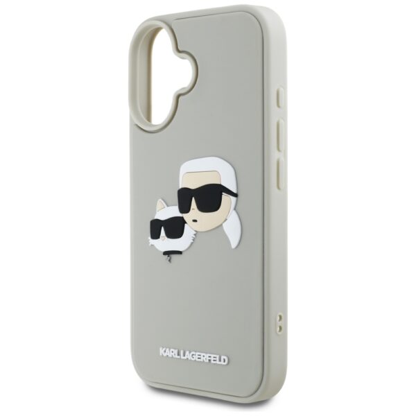 Etui Karl Lagerfeld HC 3D Rubber Double   Heads do iPhone 16 beżowy - obrazek 6