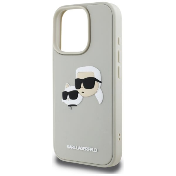 Etui Karl Lagerfeld HC 3D Rubber Double   Heads do iPhone 16 Pro beżowy - obrazek 6