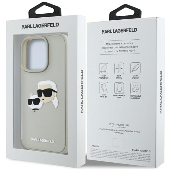 Etui Karl Lagerfeld HC 3D Rubber Double   Heads do iPhone 16 Pro beżowy - obrazek 8