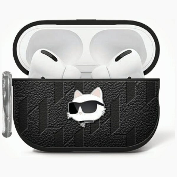 Etui Karl Lagerfeld Monogram Choupette    Head do AirPods 4 czarny