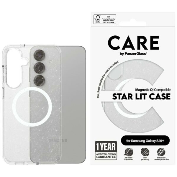 Etui CARE by PanzerGlass Flagship Urban   Combat StarLight White QI do Samsung Galaxy S25+ przezroczysty