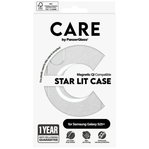 Etui CARE by PanzerGlass Flagship Urban   Combat StarLight White QI do Samsung Galaxy S25+ przezroczysty - obrazek 4