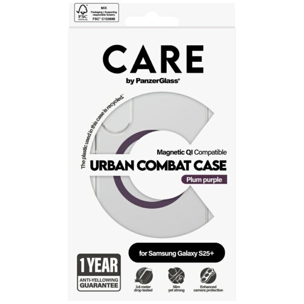 Etui CARE by PanzerGlass Flagship Urban   Combat Purple QI do Samsung Galaxy S25+ przezroczysty - obrazek 4