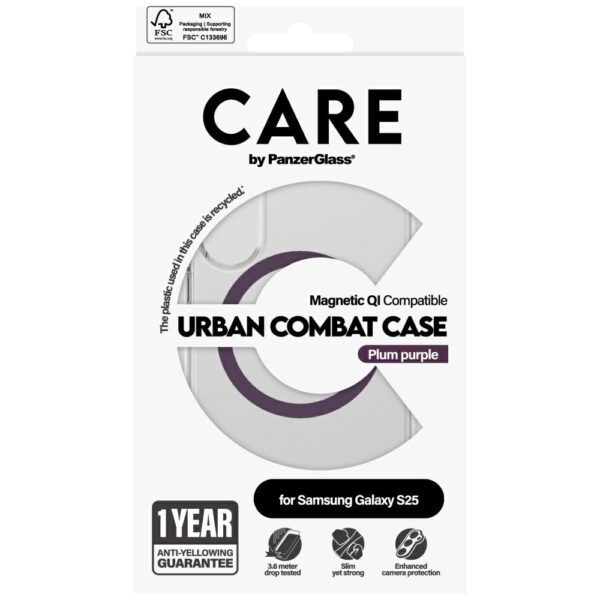 Etui CARE by PanzerGlass Flagship Urban   Combat Purple QI do Samsung Galaxy S25 przezroczysty - obrazek 4