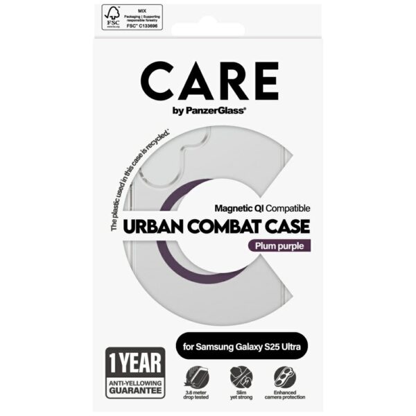 Etui CARE by PanzerGlass Flagship Urban   Combat Purple QI do Samsung Galaxy S25 Ultra przezroczysty - obrazek 4